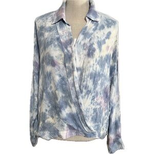 NWT- Young Fabulous & Broke Tie Died Blue and Purple Surplus Top Size Medium